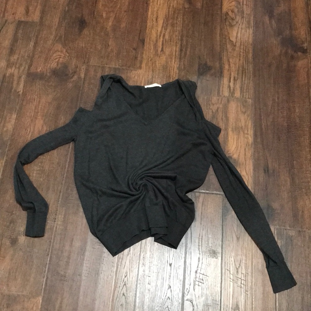 Womens cut off shoulder sweater size medium